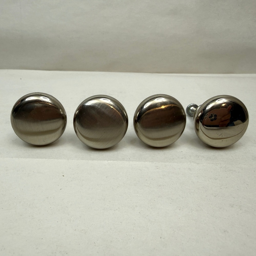 Silver Metal Round Cabinet Pull Knobs Mushroom Drawer Dressers Cabinets Set of 4